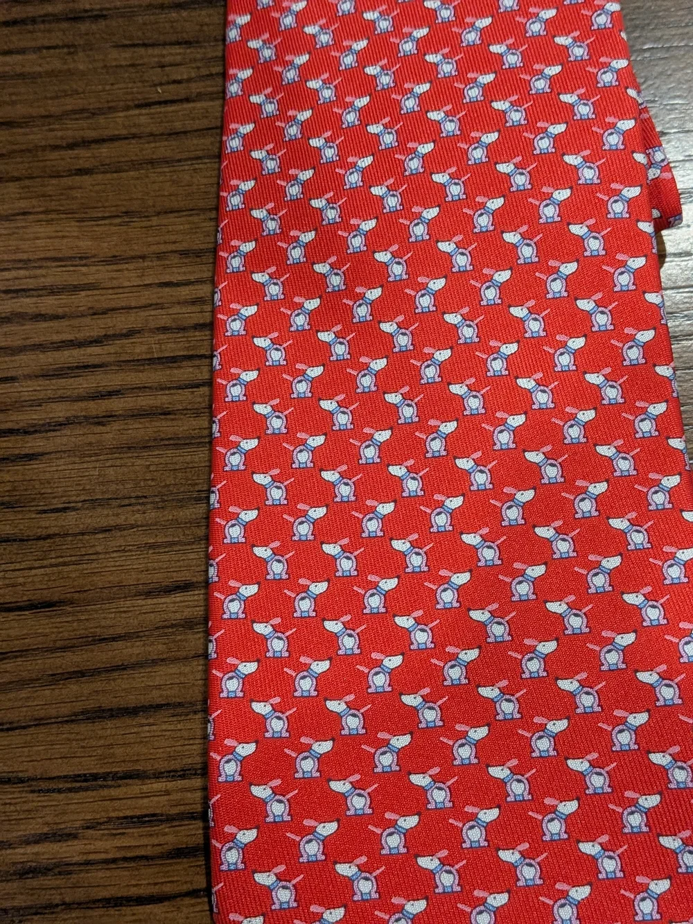 Salvatore Ferragamo Red Tie with White Micro Motif